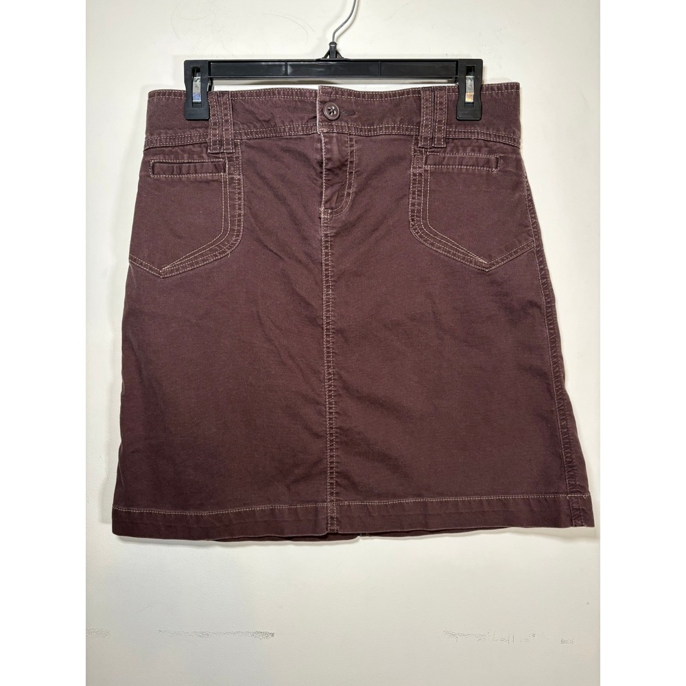 Old Navy Denim Mini Skirt Chocolate Brown Stretch Cargo Pockets Vintage Y2K 4